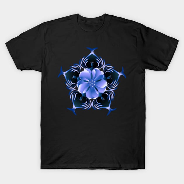 Unique Blue Flower T-Shirt by Atteestude